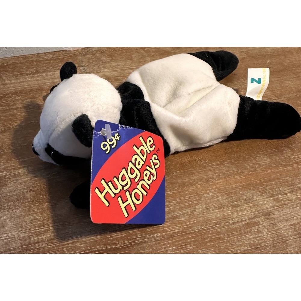 Vintage Huggable Honeys Zangreen Plush Beanie Panda Bear